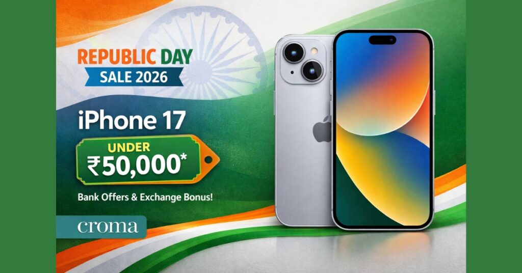 iPhone 17 under 50000 during Republic Day Sale 2026 on Croma with bank and exchange offers